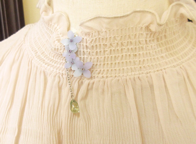 涼紫陽花のイヤーカフ