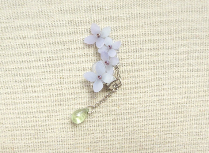 涼紫陽花のイヤーカフ