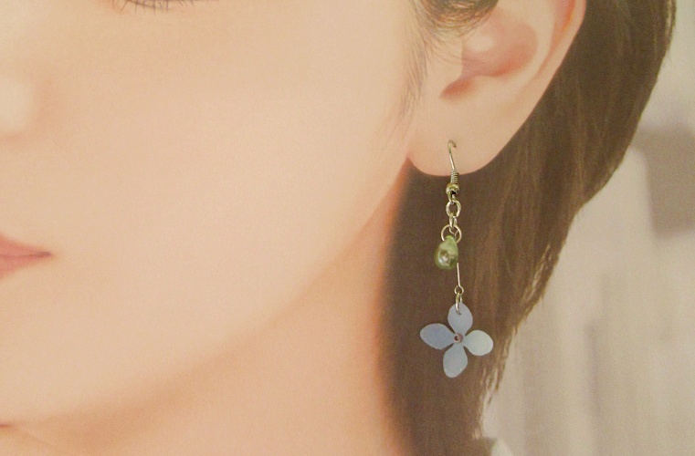 涼紫陽花のピアス(イヤリング変更可)