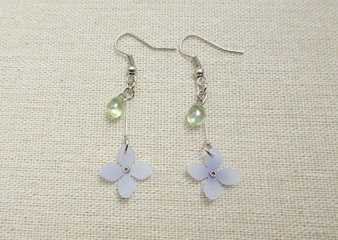涼紫陽花のピアス(イヤリング変更可)