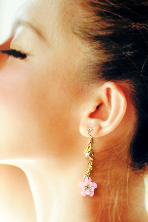 【枝桜のピアス】イヤリング変更可