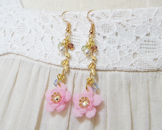 【枝桜のピアス】イヤリング変更可