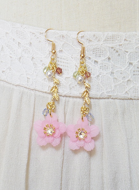 【枝桜のピアス】イヤリング変更可
