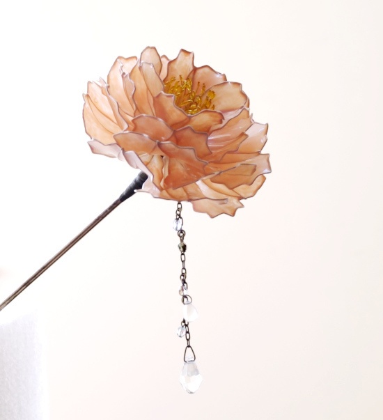 牡丹の簪 -淡紅-