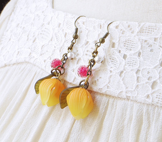 小鬼灯のピアス(イヤリング変更可)