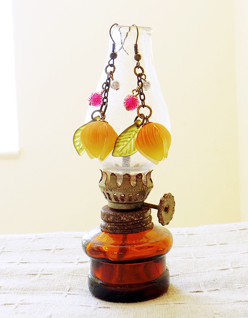 小鬼灯のピアス(イヤリング変更可)