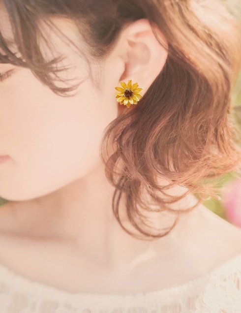 向日葵(ヒマワリ)のピアス【イヤリング変更可】