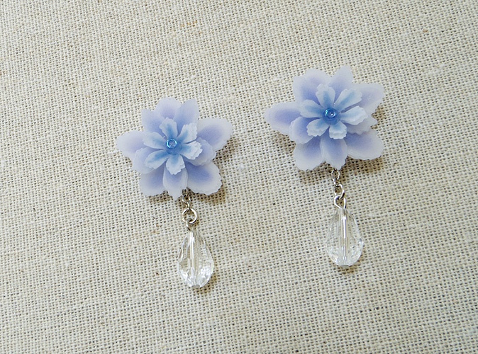 雪花紫陽花-万華鏡-のピアス(イヤリング変更可)