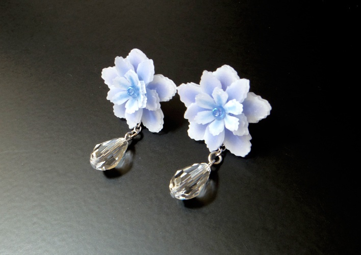 雪花紫陽花-万華鏡-のピアス(イヤリング変更可)