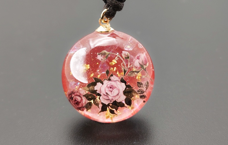 【Antique Rose(pink L)】ネックレス