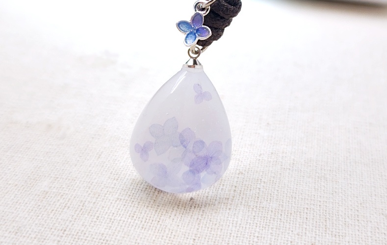 【雫紫陽花】ネックレス