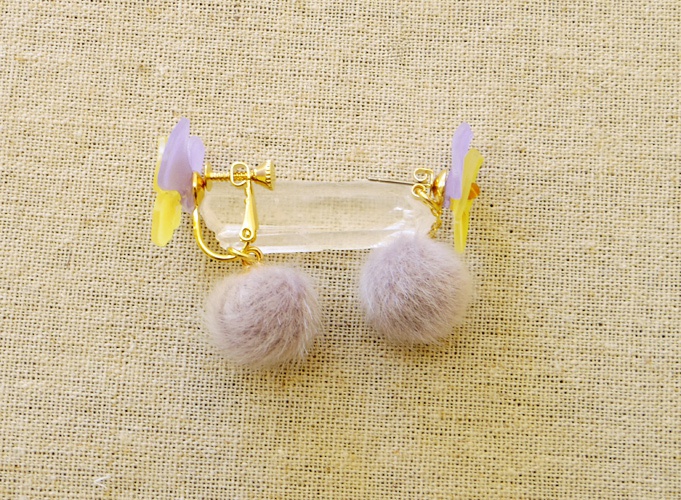 パンジーのピアス