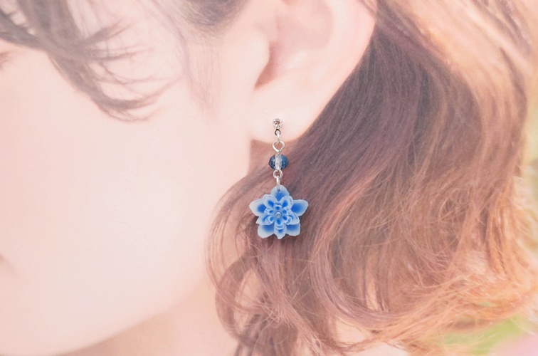 【紫陽花-雪華万華鏡-】ピアス