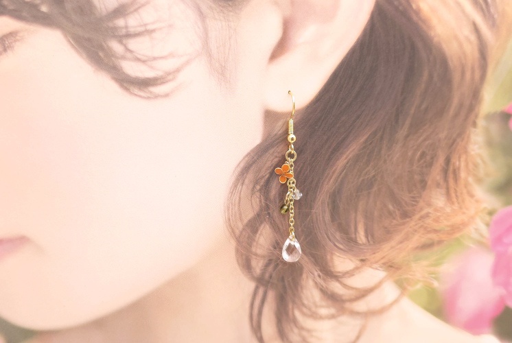 【金木犀のアシンメトリーピアス】