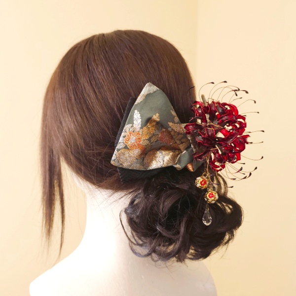 【絢爛彼岸花の髪飾り】