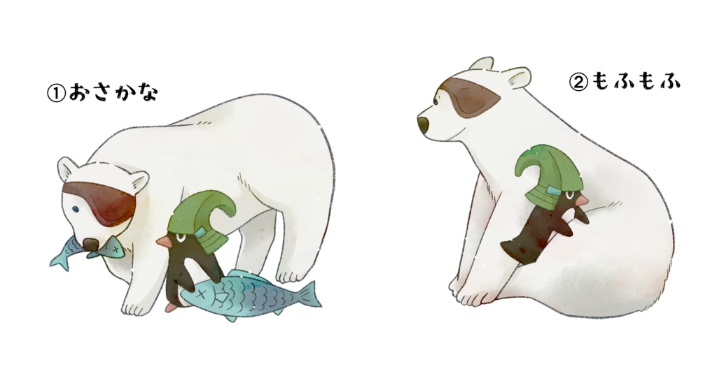 シロクマニキとペンナリ自立アクスタ