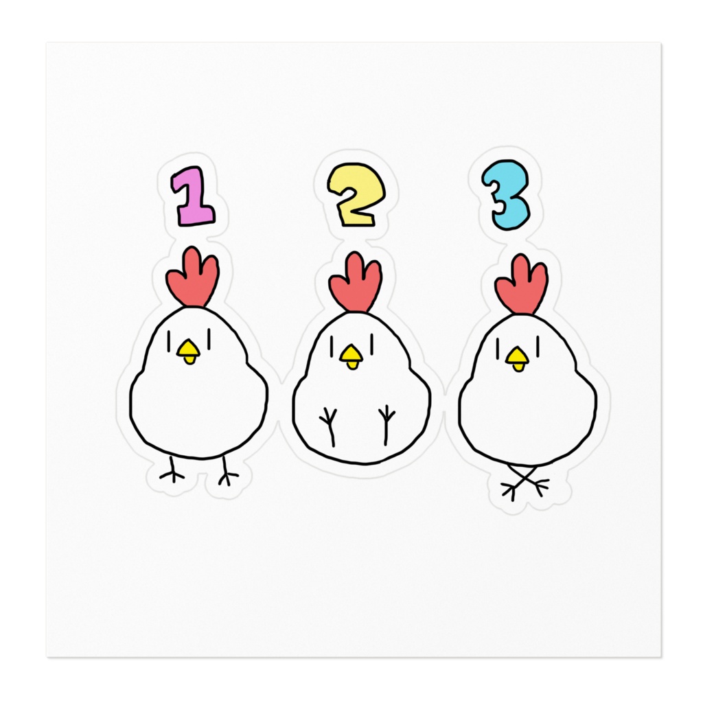 テバサキステッカー「1・2・3」