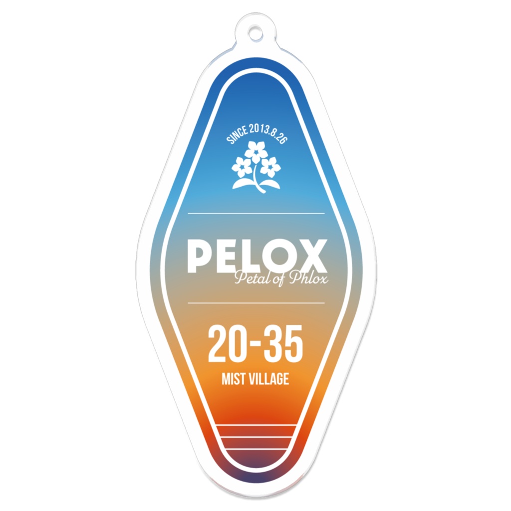 Peloxモーテル風アクリルキーホルダー(コーティングあり)
