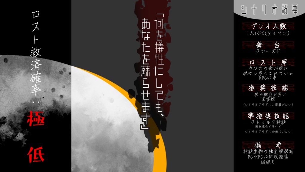 【CoC6th】禁忌託