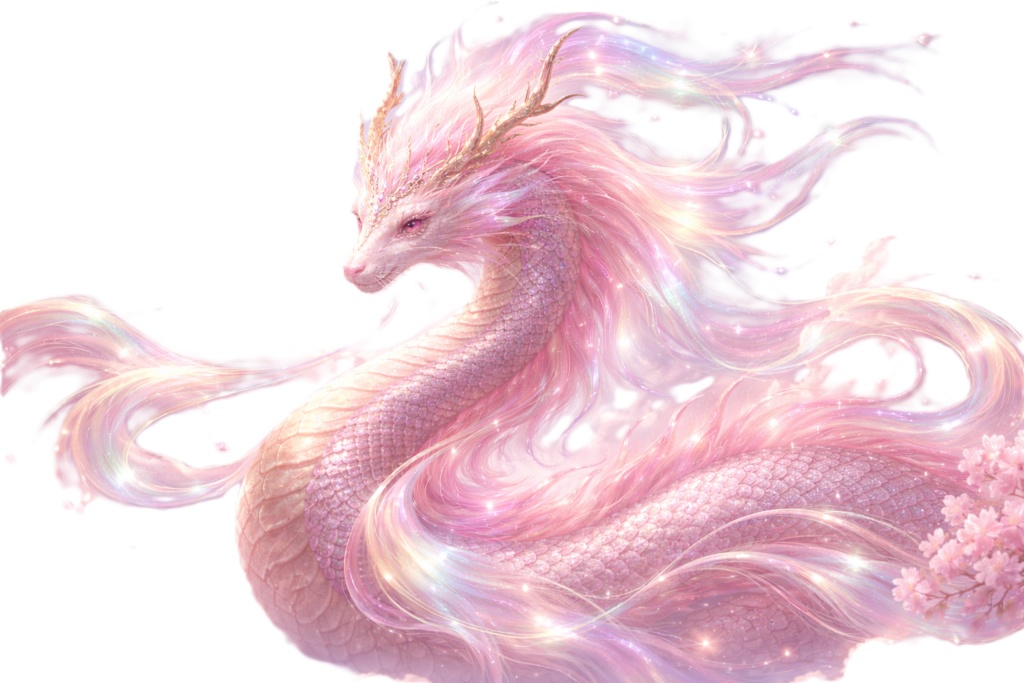 【動画編集・配信素材】桃龍パック:愛和と優美の輝き(背景透過・12枚封入)