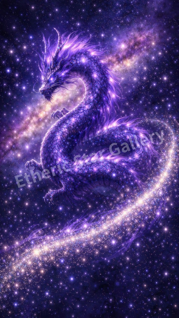 【動画編集・配信素材】紫龍パック:宇宙の叡智と魂の覚醒(背景透過・12枚封入)