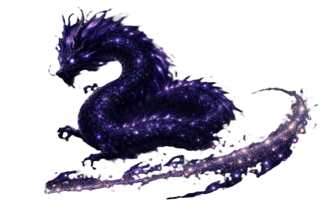 【動画編集・配信素材】紫龍パック:宇宙の叡智と魂の覚醒(背景透過・12枚封入)