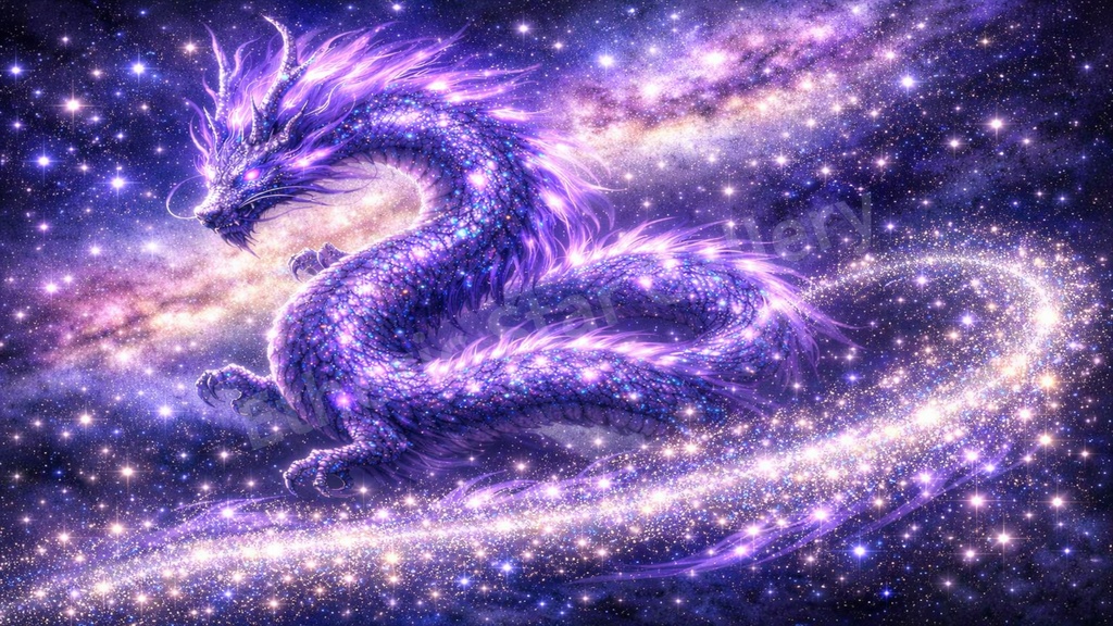 【動画編集・配信素材】紫龍パック：宇宙の叡智と魂の覚醒（背景透過・12枚封入）