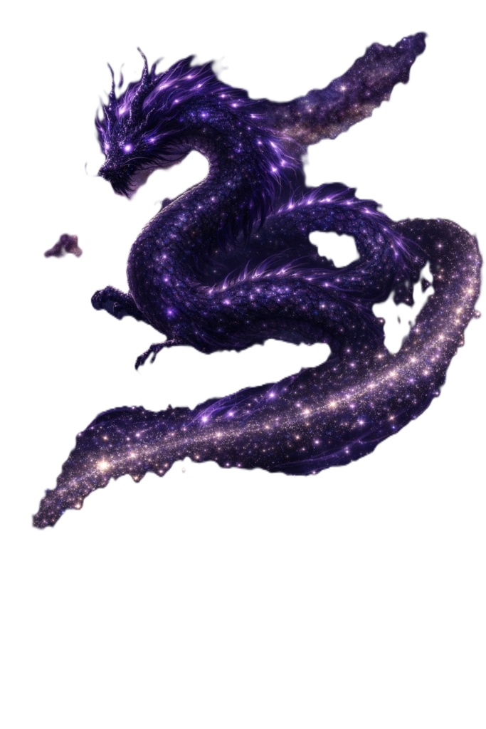 【動画編集・配信素材】紫龍パック:宇宙の叡智と魂の覚醒(背景透過・12枚封入)