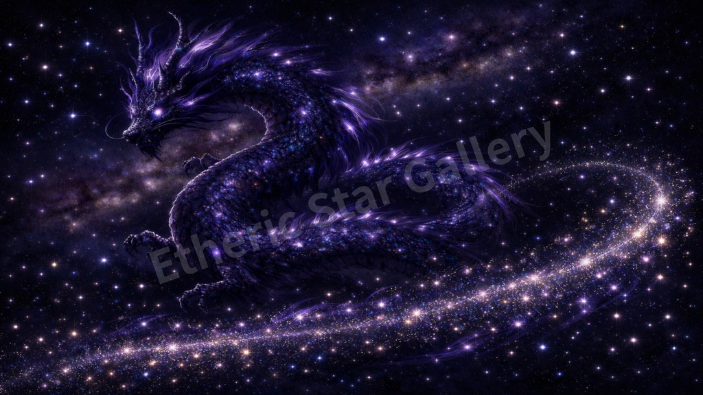 【動画編集・配信素材】紫龍パック:宇宙の叡智と魂の覚醒(背景透過・12枚封入)