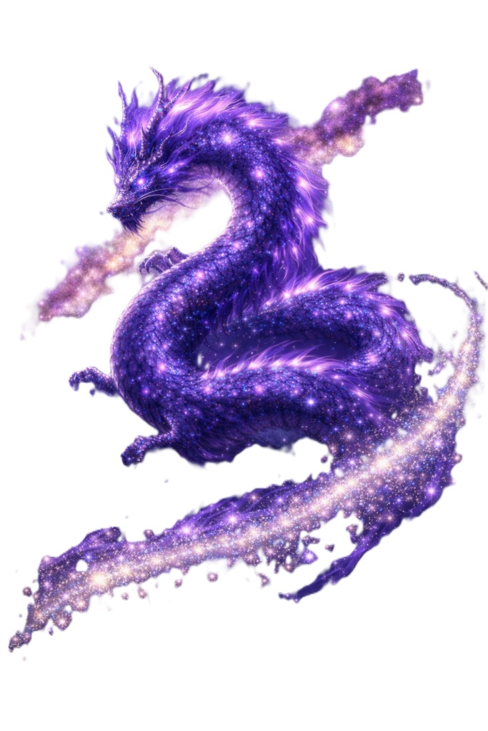 【動画編集・配信素材】紫龍パック:宇宙の叡智と魂の覚醒(背景透過・12枚封入)