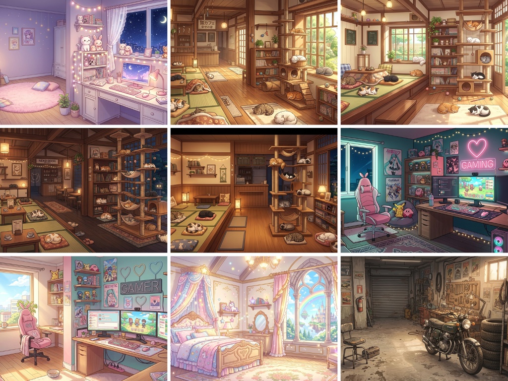 背景素材の宝石箱:日常から幻想的な世界まで「お楽しみ180枚セット」【無料配布/商用可】