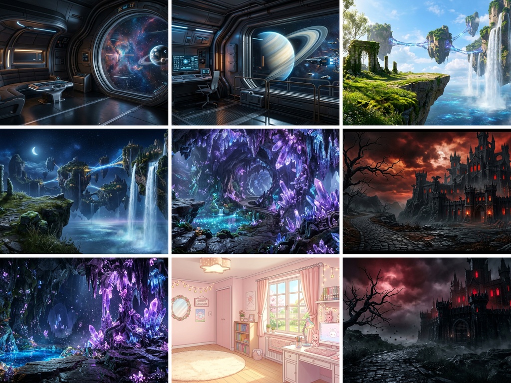 背景素材の宝石箱:日常から幻想的な世界まで「お楽しみ180枚セット」【無料配布/商用可】