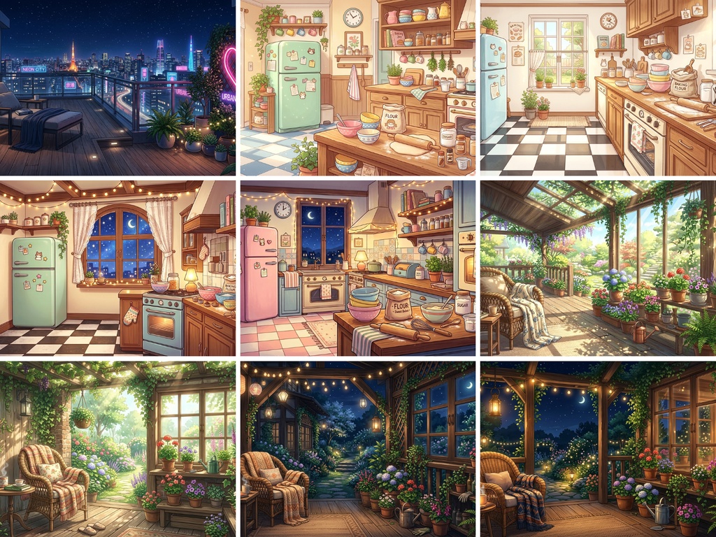 背景素材の宝石箱:日常から幻想的な世界まで「お楽しみ180枚セット」【無料配布/商用可】