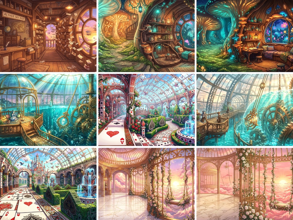 背景素材の宝石箱:日常から幻想的な世界まで「お楽しみ180枚セット」【無料配布/商用可】