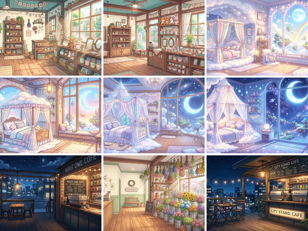 背景素材の宝石箱:日常から幻想的な世界まで「お楽しみ180枚セット」【無料配布/商用可】