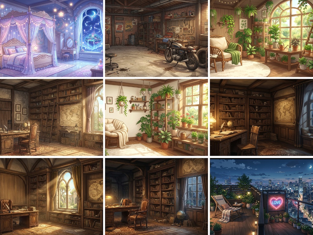 背景素材の宝石箱:日常から幻想的な世界まで「お楽しみ180枚セット」【無料配布/商用可】