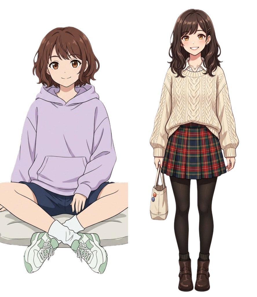 【背景透過済】ふわふわ可愛い美少女キャラ50枚セット(商用利用OK・高画質)