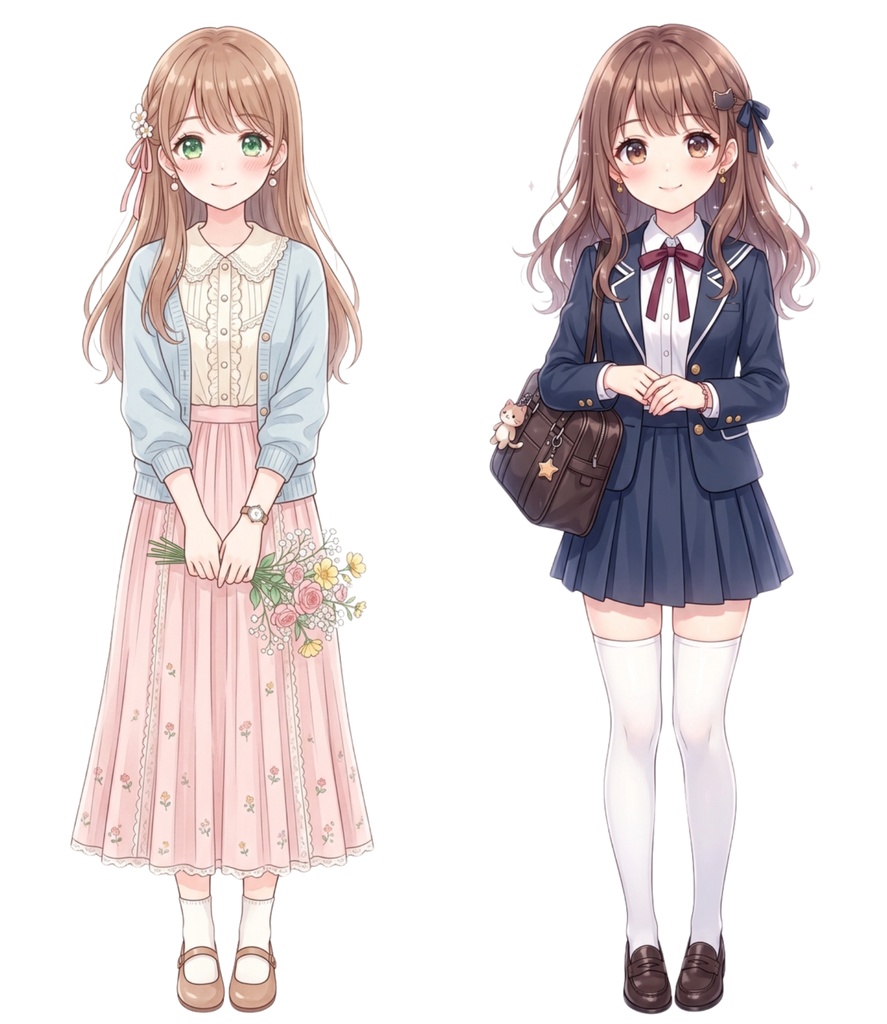 【背景透過済】ふわふわ可愛い美少女キャラ50枚セット(商用利用OK・高画質)