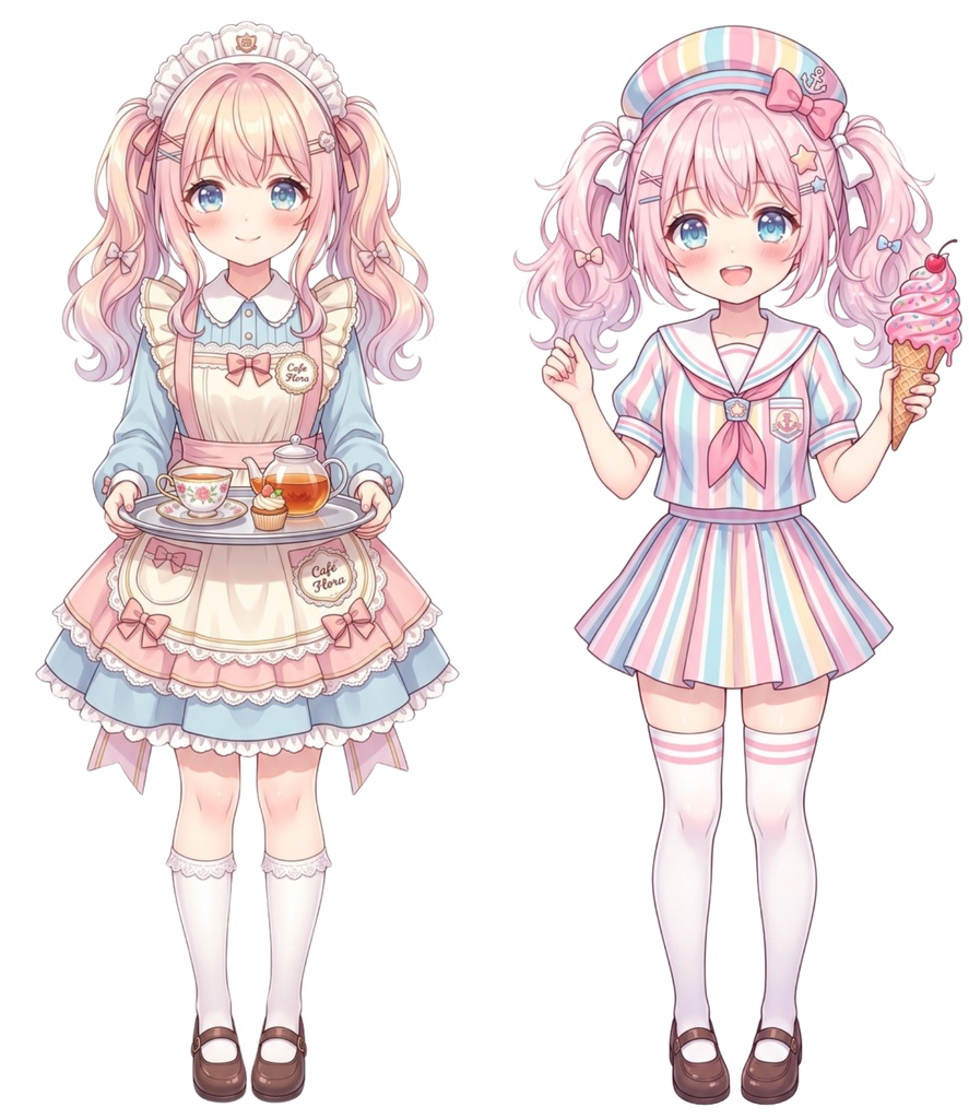 【背景透過済】ふわふわ可愛い美少女キャラ50枚セット(商用利用OK・高画質)