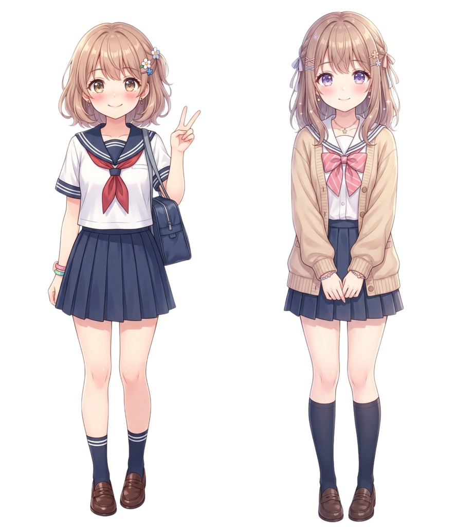 【背景透過済】ふわふわ可愛い美少女キャラ50枚セット(商用利用OK・高画質)