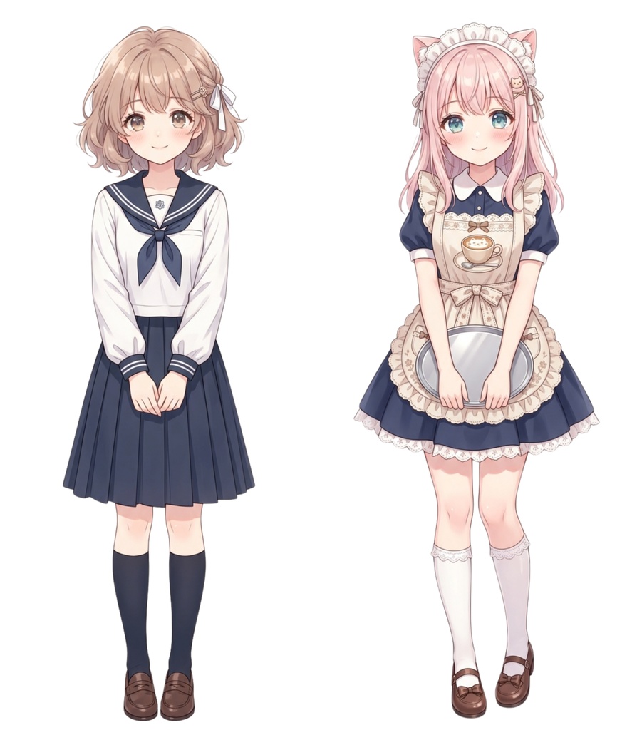 【背景透過済】ふわふわ可愛い美少女キャラ50枚セット(商用利用OK・高画質)