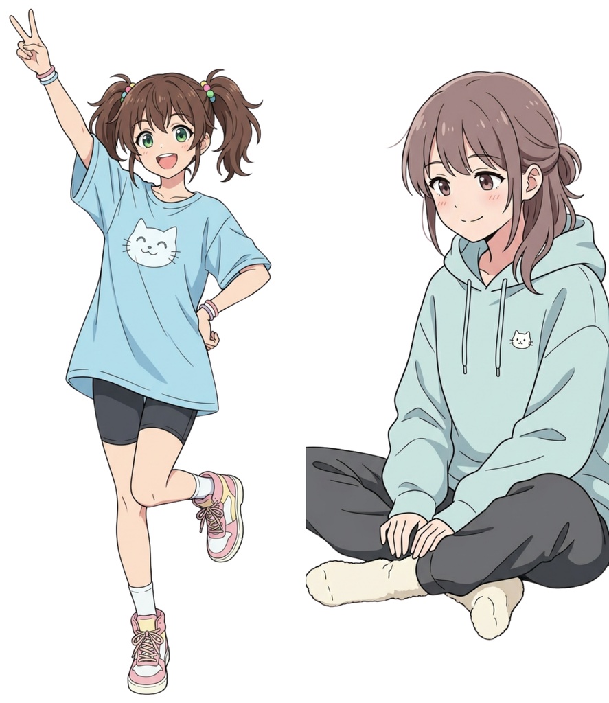 【背景透過済】ふわふわ可愛い美少女キャラ50枚セット(商用利用OK・高画質)