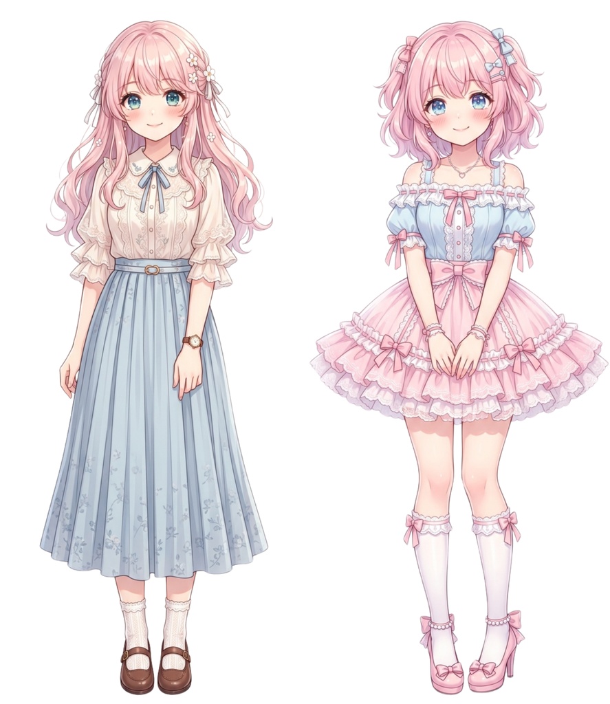 【背景透過済】ふわふわ可愛い美少女キャラ50枚セット(商用利用OK・高画質)