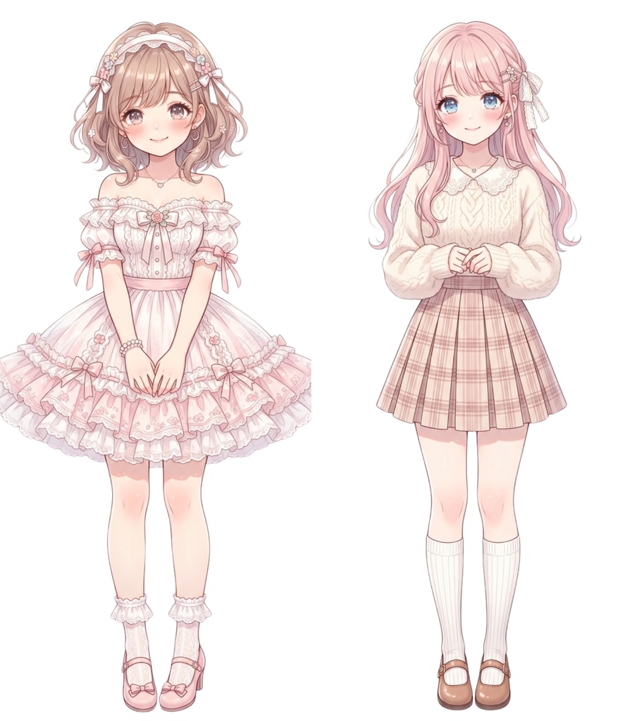 【背景透過済】ふわふわ可愛い美少女キャラ50枚セット(商用利用OK・高画質)