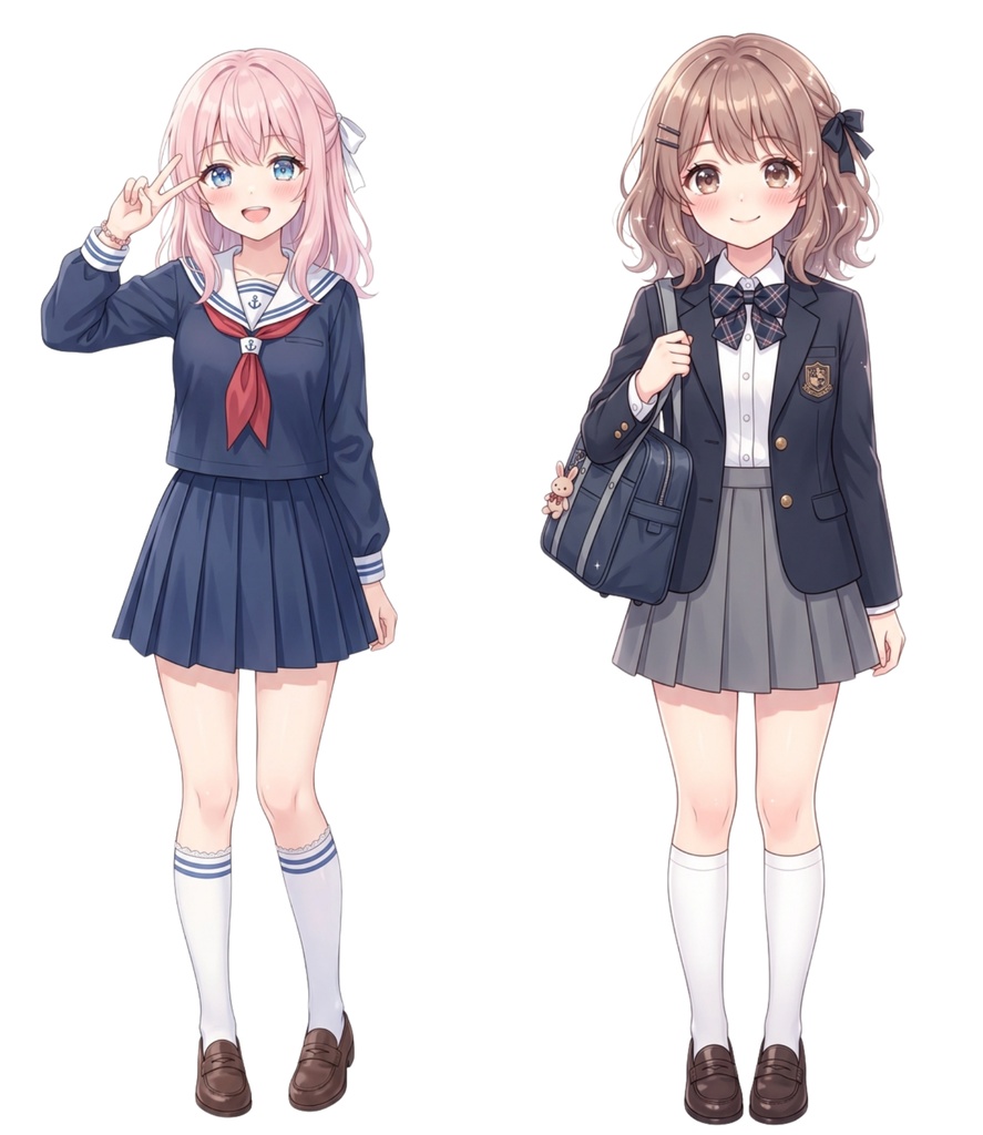 【背景透過済】ふわふわ可愛い美少女キャラ50枚セット(商用利用OK・高画質)