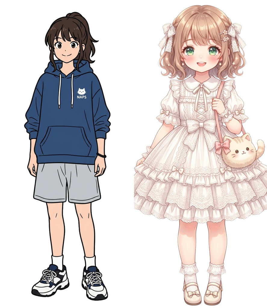 【背景透過済】ふわふわ可愛い美少女キャラ50枚セット(商用利用OK・高画質)