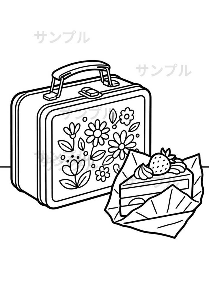 レトロ可愛いお菓子と文房具 塗り絵 10枚セット(高画質A4・PDF版)