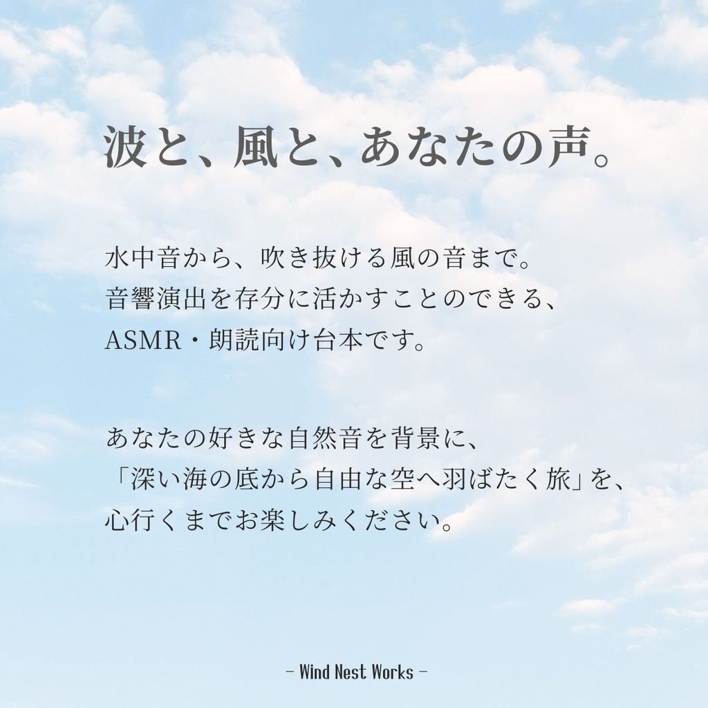 選択の海で、息をする。|シチュエーションボイス・朗読用台本【Wind Nest Works】