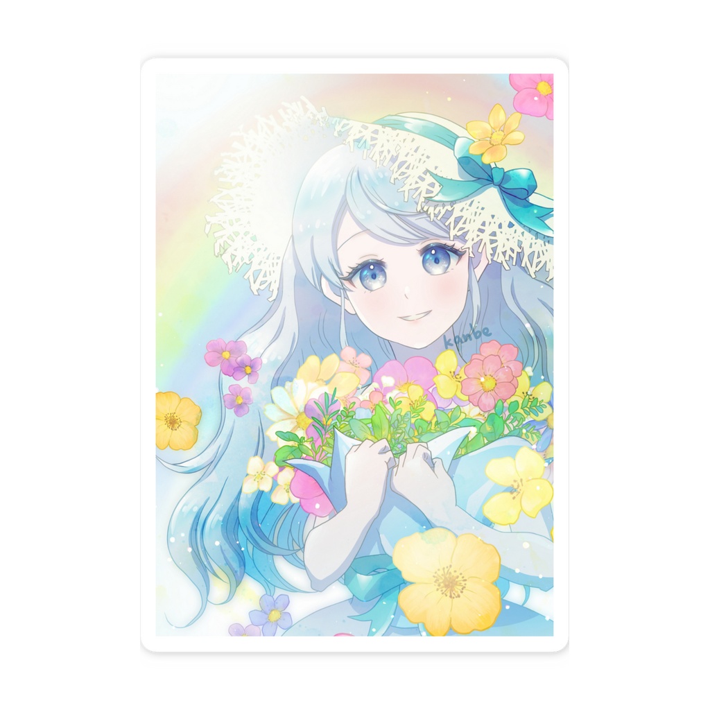 夏の虹スマホステッカー