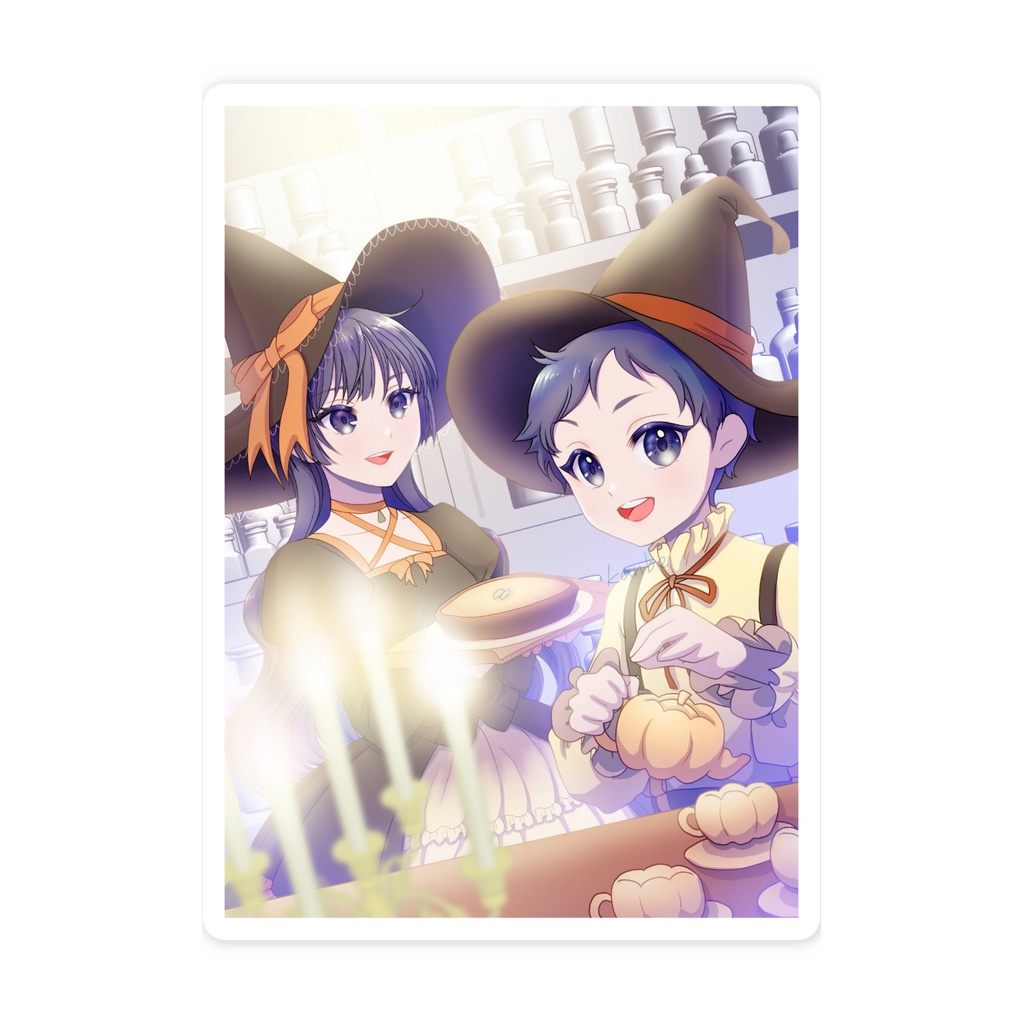 美魔女魔法使い姉弟スマホステッカー